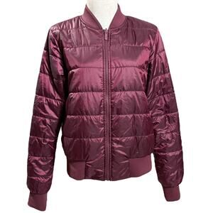 Lululemon Women's Size 10 Non-Stop Bomber Jacket Maroon Winter Reversible Puffer